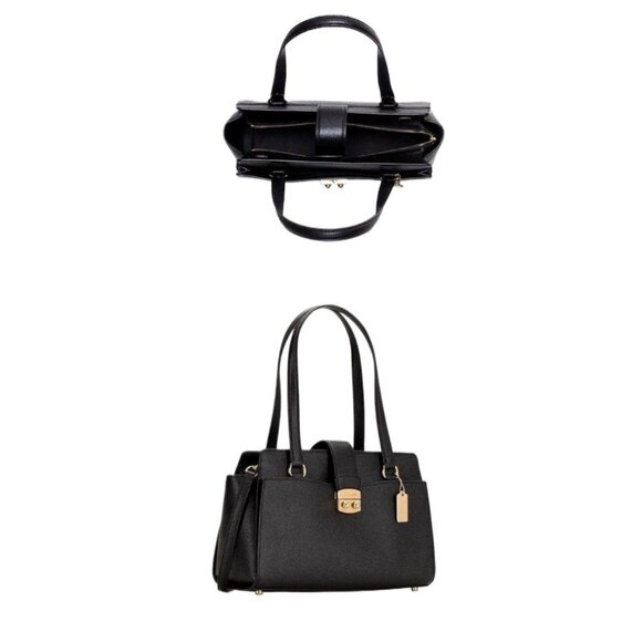 Vintage Coach Avary Carryall in Black Crossgrain Leather with Gold-Tone Hardware - Picture 10 of 16
